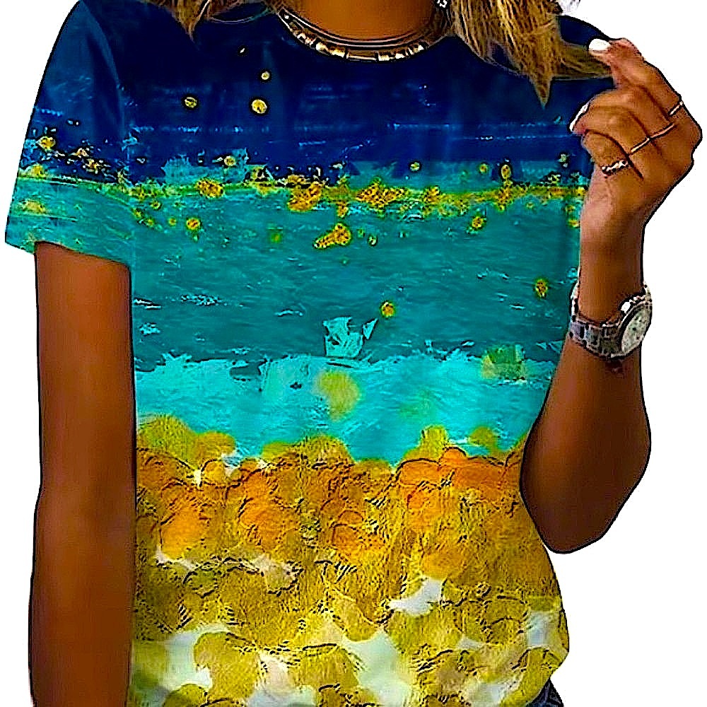 New striped tie dye summer top Sz.XL